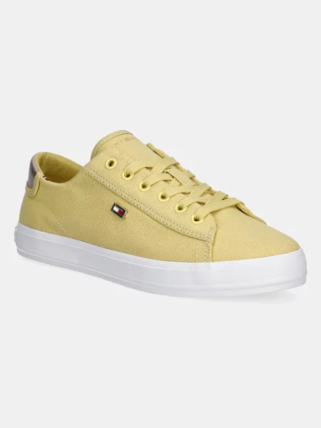 Маратонки Tommy Hilfiger с връзки с дантела жълто