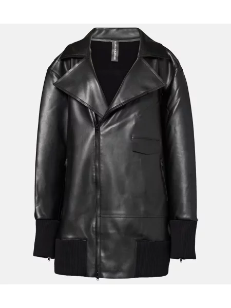 Kožená bunda Norma Kamali čierna