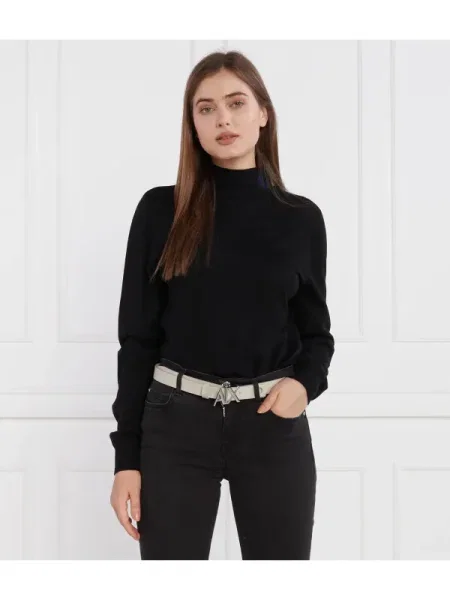 Armani Exchange Pulover cu adaos de lână negru