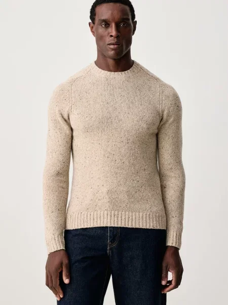 Hackett London pulover pentru bărbați din lână merino bej