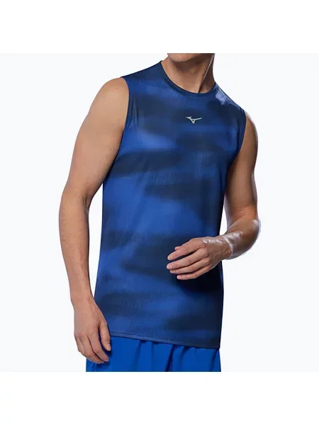 Мъжка тениска за бягане Mizuno Core Graphic без ръкави reflex blue синьо