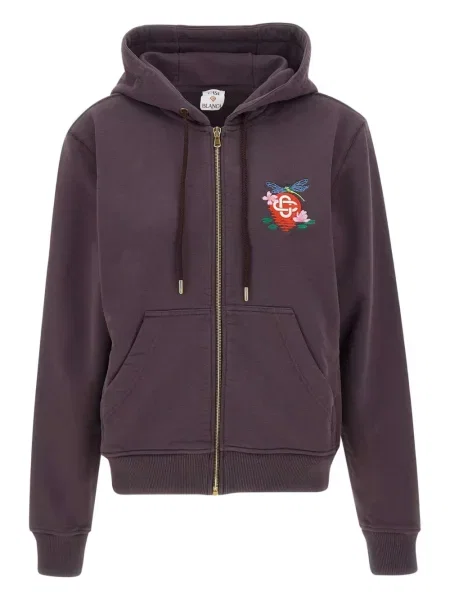 Hanorac cu glugă Casablanca cu broderie violet