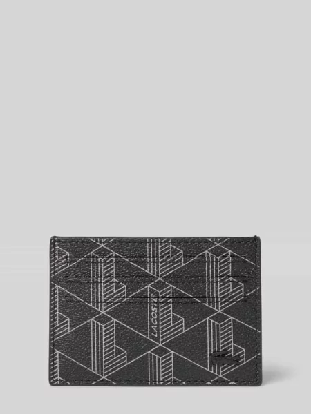 Etui na karty z imitacji skóry model ‘MONEY PIECES’ Lacoste czarny