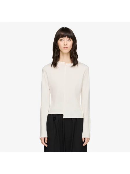 Tricou Fitted Long Sleeve Tee Chalk White S alb