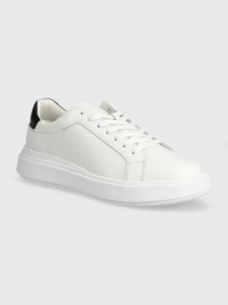 Kožne tenisice Calvin Klein LOW TOP LACE UP LTH bijela