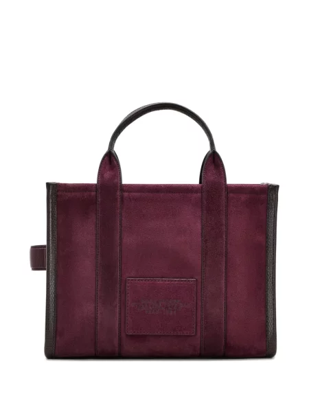 Geantă Marc Jacobs din piele de căprioară roșu
