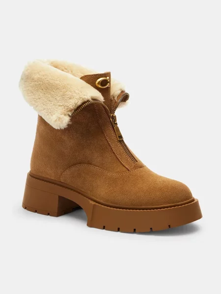 Черевики Coach Leah Platform блок злегка утеплені коричневий