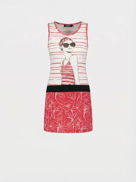 KOROSHI Rochie roșu / negru alb