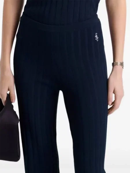 Плетени панталон Sporty & Rich бродирани синьо