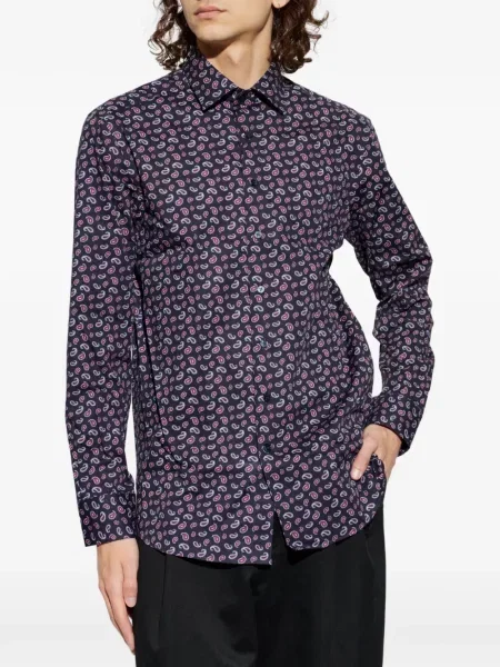 Cămașă Etro cu imagine cu model paisley albastru
