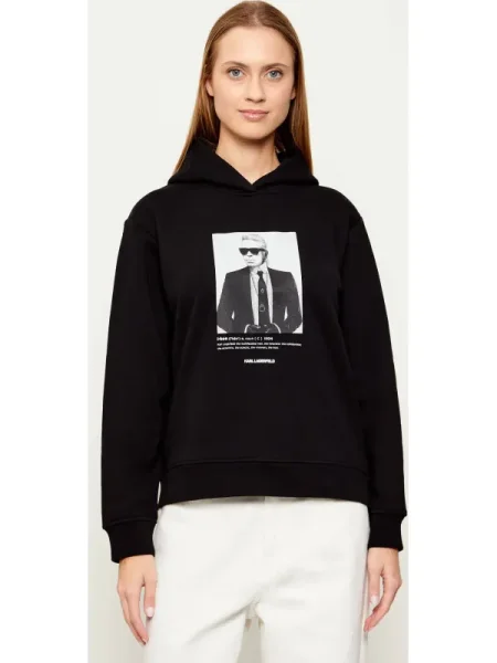 Karl Lagerfeld Hanorac portrait negru
