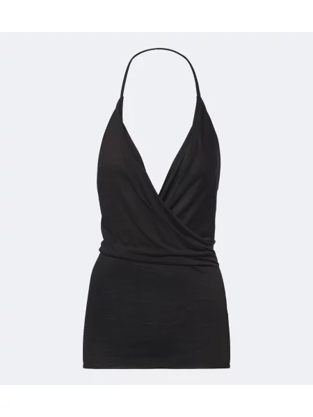 Top Rick Owens de lână drapat negru