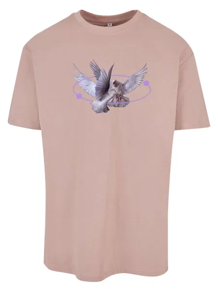 MT Upscale Tricou Vive la Liberte lila / mov deschis / pal roz