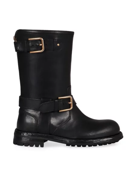 Kozaki Dolce And Gabbana skórzane czarne