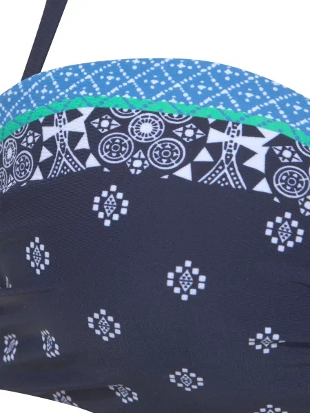 LASCANA Bikini zgornji del modra / mornarska / zelena bela