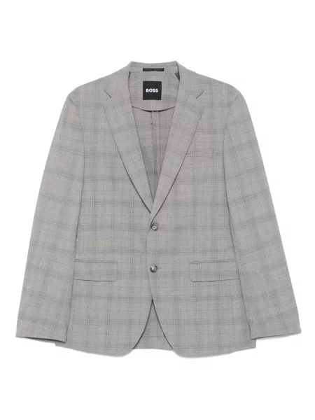 Costum Boss în carouri de costum gri