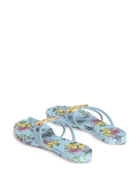 Șlapi Dolce & Gabbana cu model floral cu imagine albastru