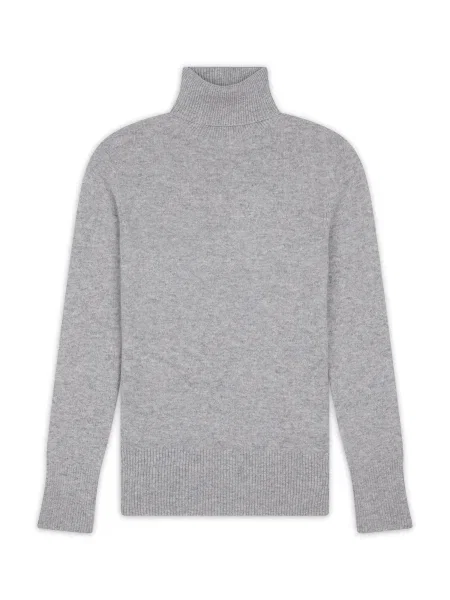 JUST CASHMERE Pulover Lexie pegasto siva