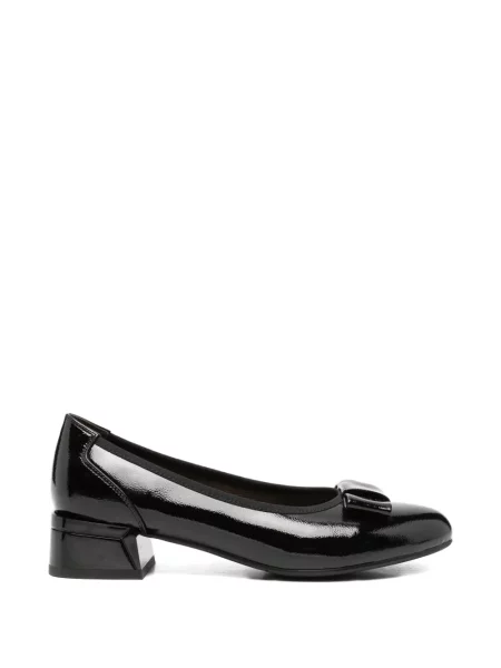 Pantofi cu toc Linda Baumann cu funde din piele negru