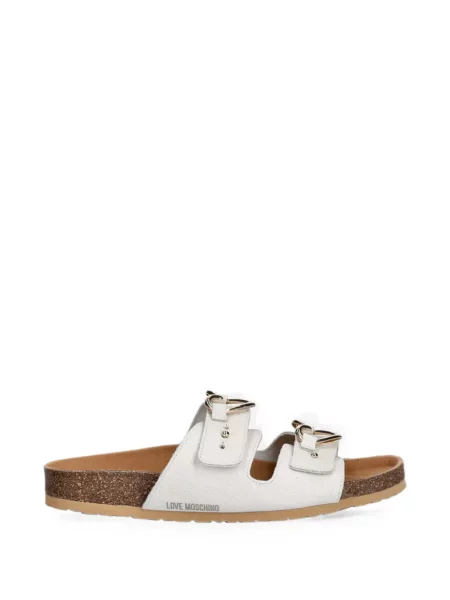 Sandale Love Moschino cu cataramă cu motiv cu inimi