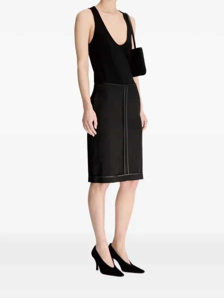 Fustă midi Loulou De Saison din satin negru