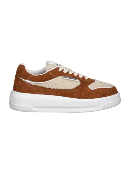 Sneakersy Love Moschino zamszowe brązowe