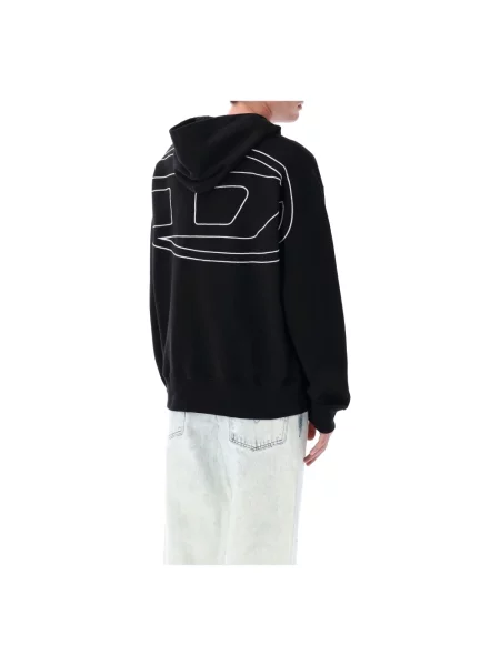 Bluza z kapturem Diesel z kapturem czarna