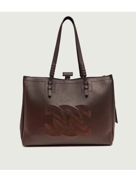 Casadei De piele geantă shopper San Babila maro