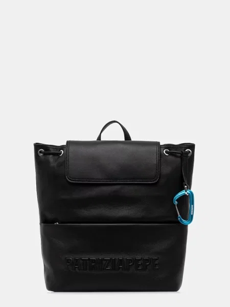 Usnjen nahrbtnik Patrizia Pepe črna