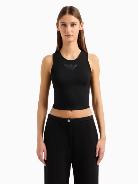 Топ Emporio Armani поліестер/віскоза чорний