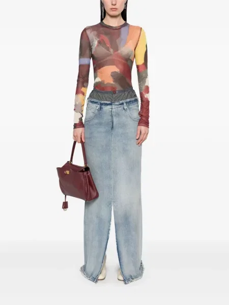 Fustă din denim Maison Margiela albastru