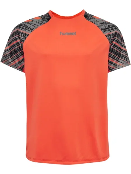 Hummel Tricou funcțional gri / portocaliu neon negru