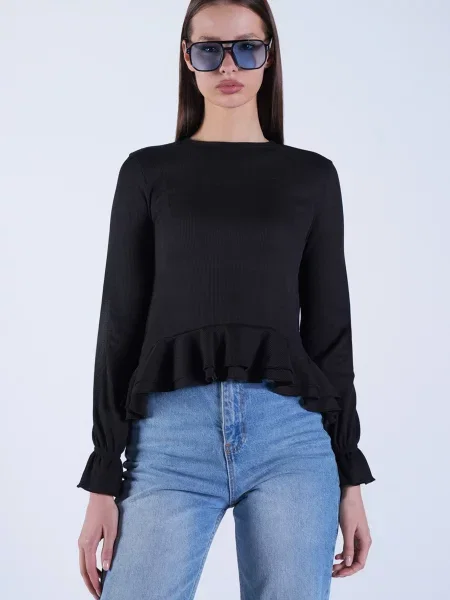 Trend Alaçatı Stili Tricou negru