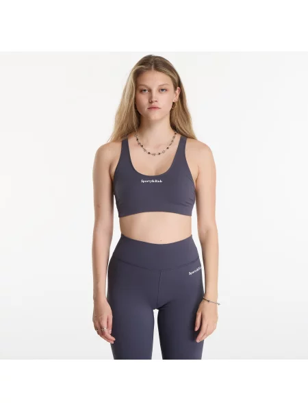 Sutien Sporty & Rich Serif Logo Sports Bra Carbon XL