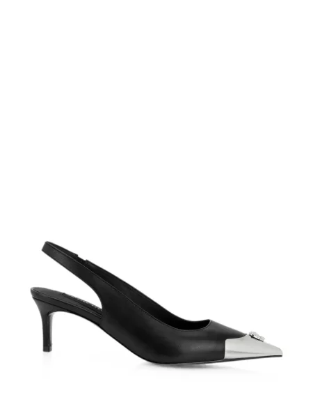 Pantofi cu toc Philipp Plein din piele slingback negru
