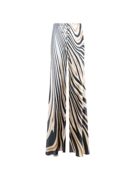Pantaloni Roberto Cavalli cu imagine cu model zebră cu cordon maro