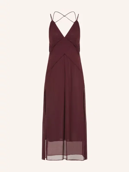 Allsaints Šaty Fawn tmavě červená