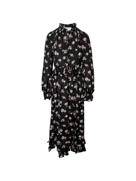Rochie maxi Les Rêveries cu model floral cu imagine de costum negru