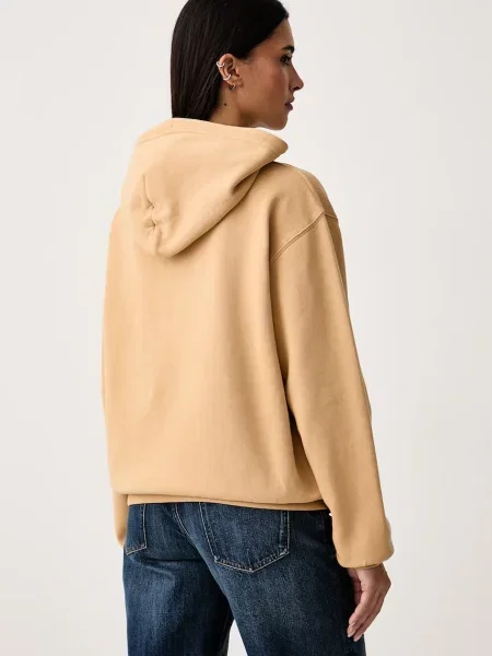 Tommy Jeans bluza z kapturem z bawełną beżowa