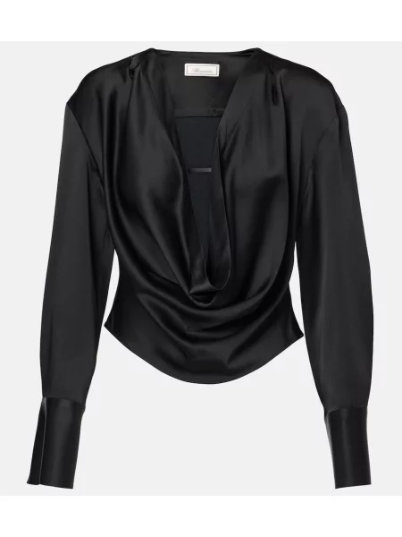 Top Blumarine din satin drapat negru