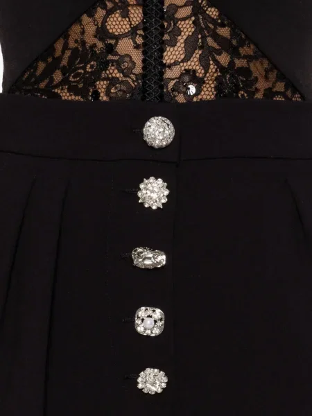 Pantaloni Nissa plisate de cristal negru