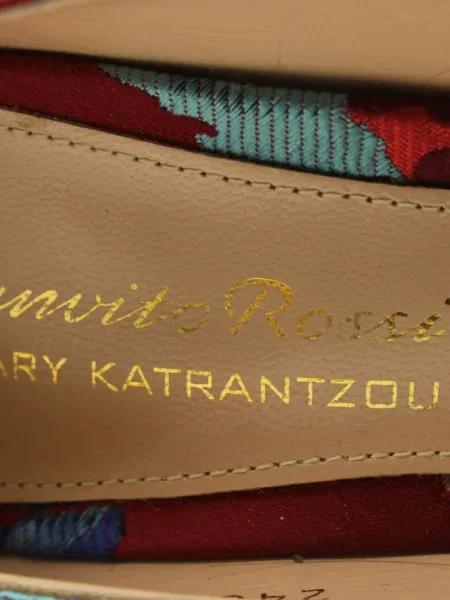 Pantofi cu toc Gianvito Rossi cu model floral cu imagine roșu