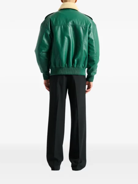 Geanta de piele Balmain verde