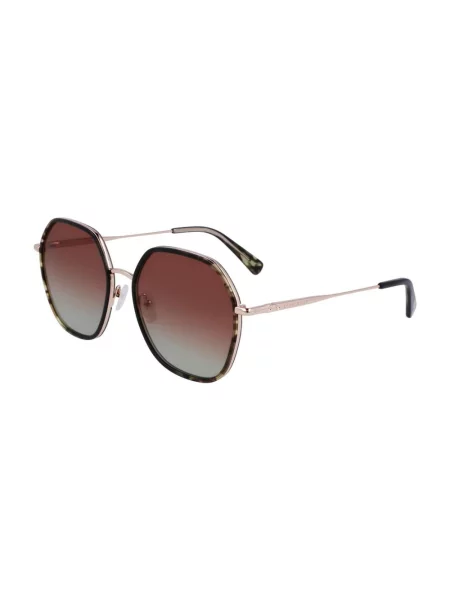 Okulary przeciwsłoneczne Longchamp w geometryczne wzory różowe