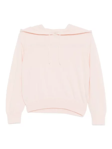 Кашмирен плюшено мече суичър с качулка Teddy Cashmere бродиран розово