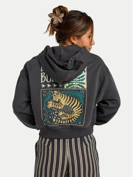 Billabong Bluză Lost Mind Cropped Fit gri