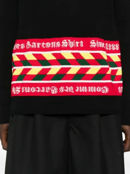 Pulover Comme Des Garçons Shirt cu imprimeu geometric cu decolteu rotund negru
