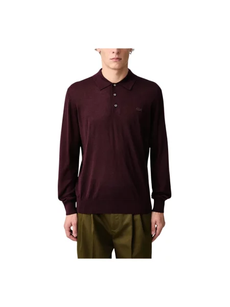 Sweter Lacoste z kaszmiru czerwony