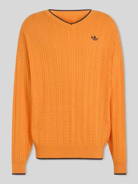Sweter z wyhaftowanym logo Adidas Originals pomarańczowy