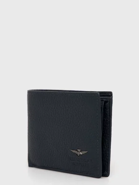 Шкіряний гаманець Aeronautica Militare синій